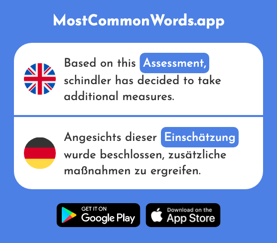 Opinion, assessment, - Einschätzung (The 2845th Most Common German Word)