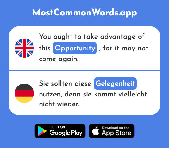 Opportunity - Gelegenheit (The 1658th Most Common German Word)