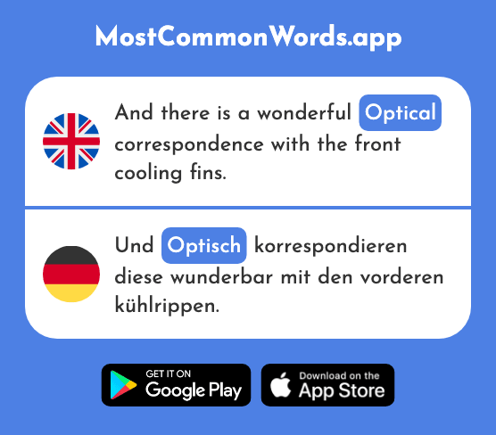 Optical, visual - Optisch (The 2104th Most Common German Word)