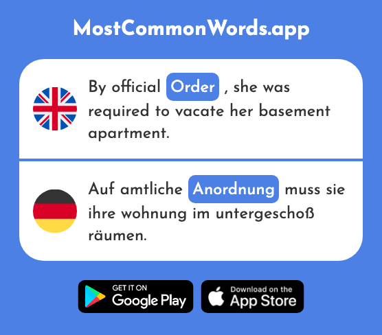 Order - Anordnung (The 2850th Most Common German Word)