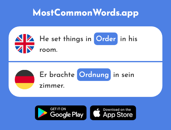 Order, tidiness - Ordnung (The 797th Most Common German Word)