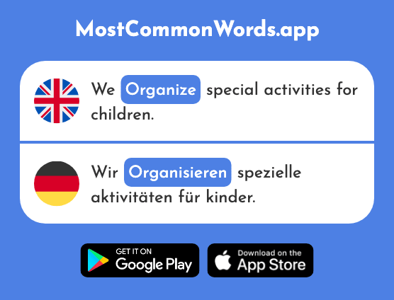 Organize - Organisieren (The 1295th Most Common German Word)