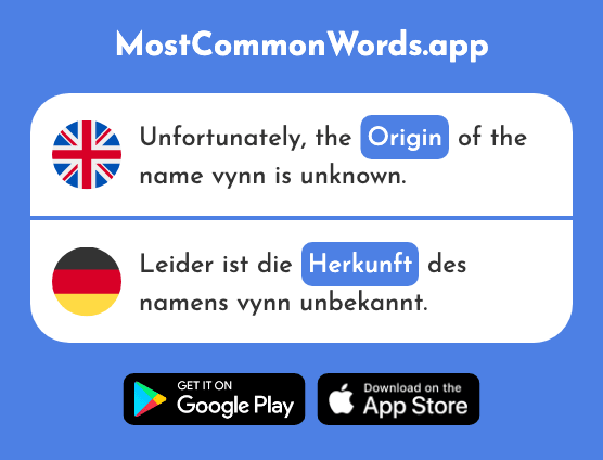 Origin - Herkunft (The 2697th Most Common German Word)