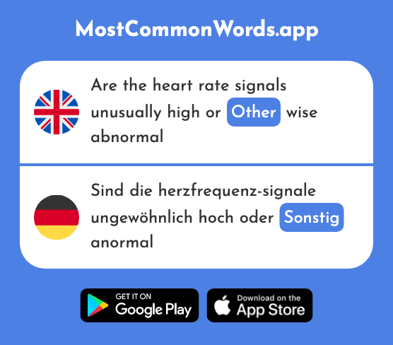 Other - Sonstig (The 2989th Most Common German Word)