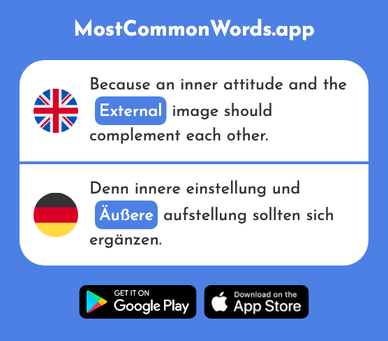 Outer, external - Äußere (The 2236th Most Common German Word)