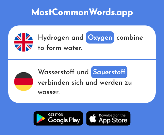 Oxygen - Sauerstoff (The 2432nd Most Common German Word)