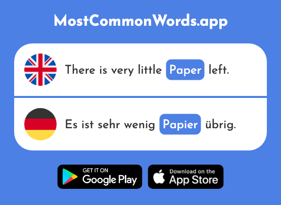 Paper - Papier (The 1163rd Most Common German Word)