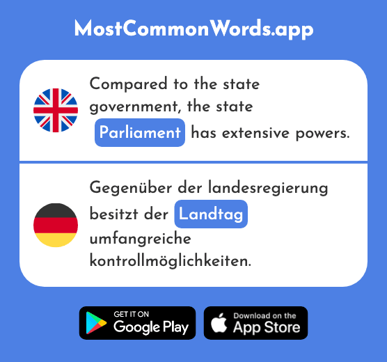 Parliament - Landtag (The 2130th Most Common German Word)