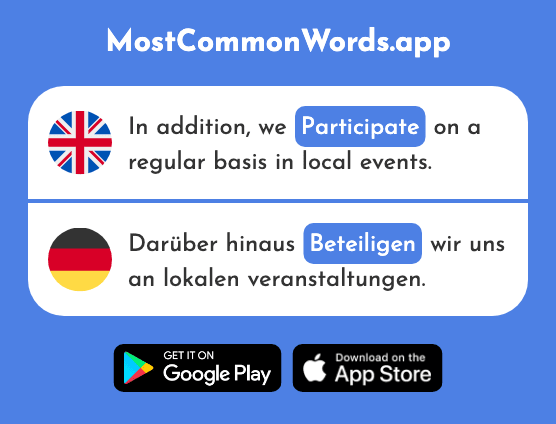 Participate, contribute - Beteiligen (The 731st Most Common German Word)