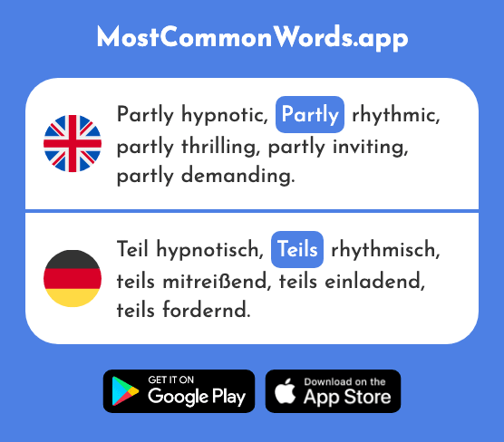 Partly - Teils (The 2693rd Most Common German Word)