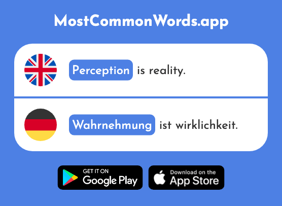 Perception - Wahrnehmung (The 2342nd Most Common German Word)