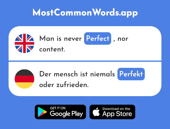Perfect - Perfekt (The 1567th Most Common German Word)