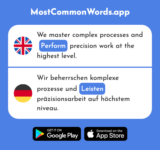 Perform, achieve, do - Leisten (The 693rd Most Common German Word)