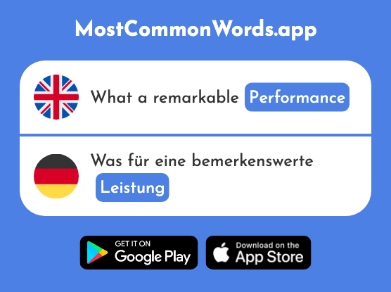 Performance - Leistung (The 646th Most Common German Word)