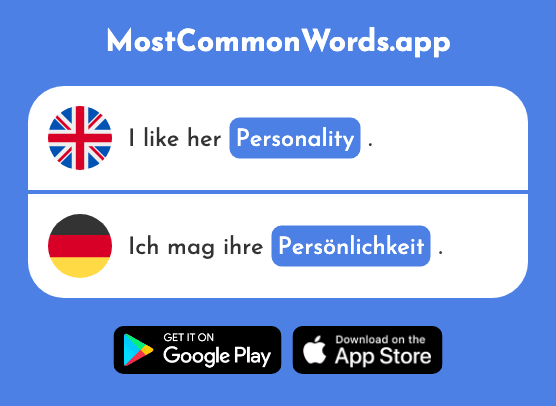Personality, celebrity - Persönlichkeit (The 2842nd Most Common German Word)