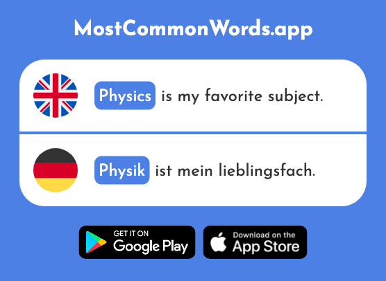 Physics - Physik (The 1917th Most Common German Word)