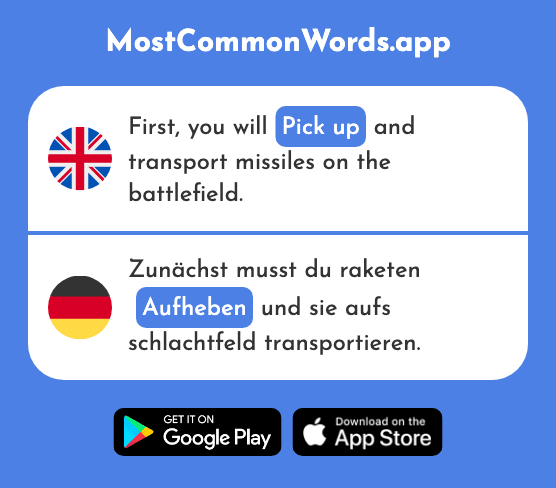 Pick up, keep, lift - Aufheben (The 2122nd Most Common German Word)