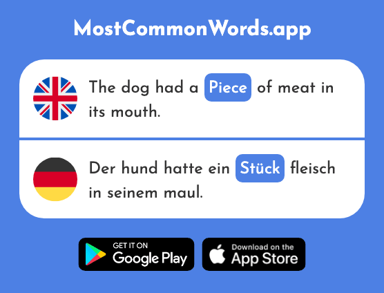 Piece - Stück (The 511th Most Common German Word)