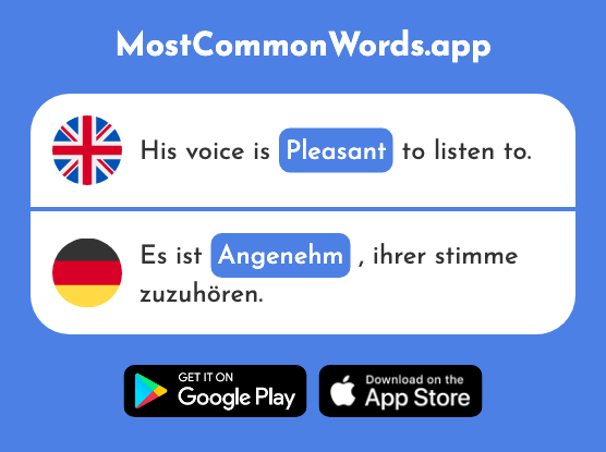 Pleasant - Angenehm (The 2214th Most Common German Word)