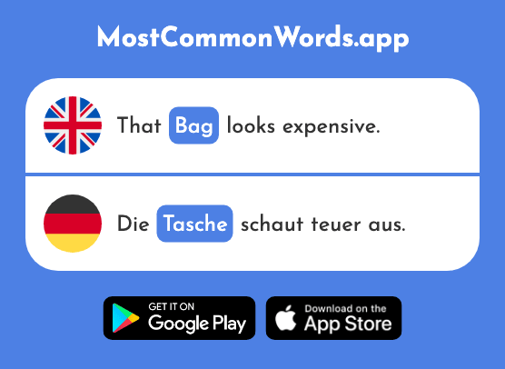 Pocket, bag - Tasche (The 1804th Most Common German Word)