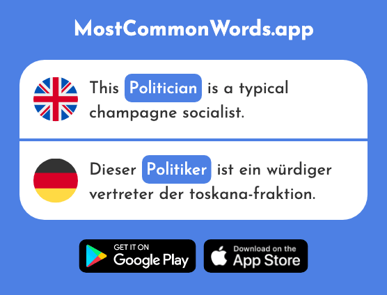 Politician - Politiker (The 1140th Most Common German Word)