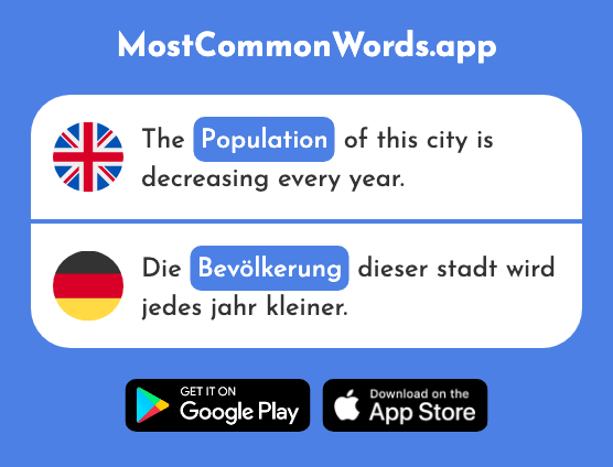 Population, people - Bevölkerung (The 1018th Most Common German Word)