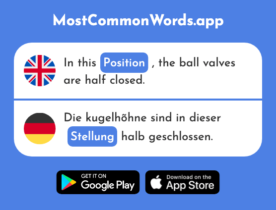 Position, standing - Stellung (The 2121st Most Common German Word)