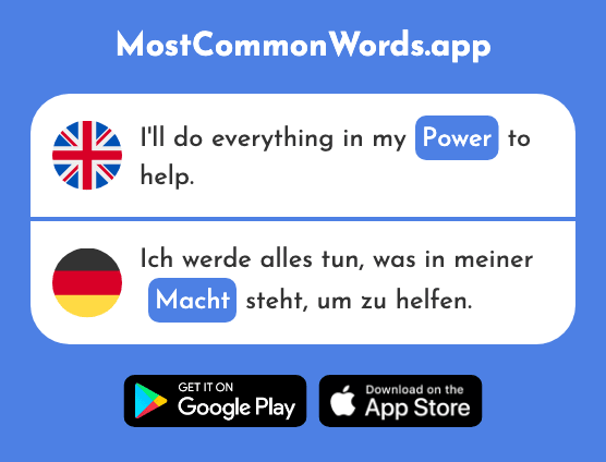 Power, strength - Macht (The 1098th Most Common German Word)
