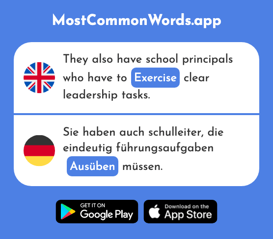 Practice, exercise, exert - Ausüben (The 2515th Most Common German Word)