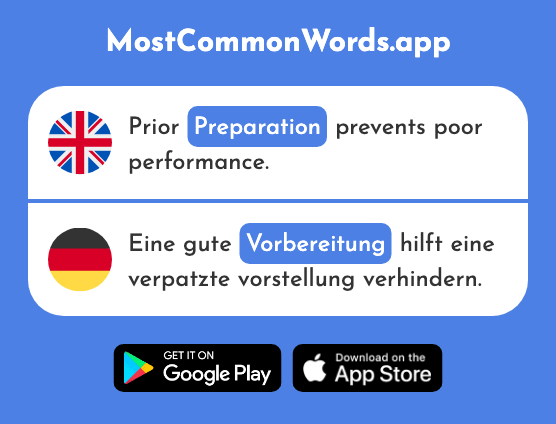Preparation - Vorbereitung (The 2149th Most Common German Word)