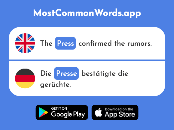 Press - Presse (The 2800th Most Common German Word)