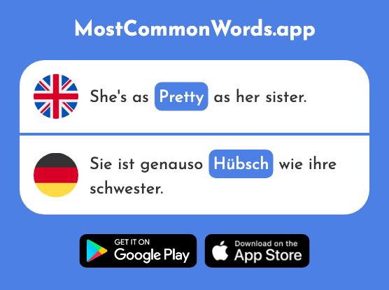 Pretty - Hübsch (The 2596th Most Common German Word)