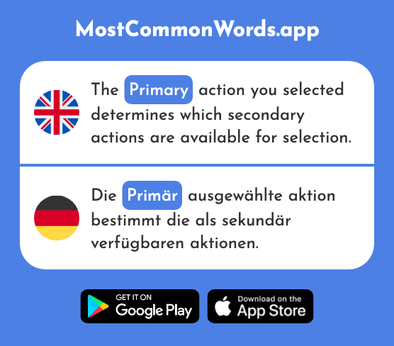 Primary - Primär (The 1759th Most Common German Word)