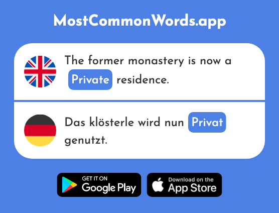 Private - Privat (The 746th Most Common German Word)