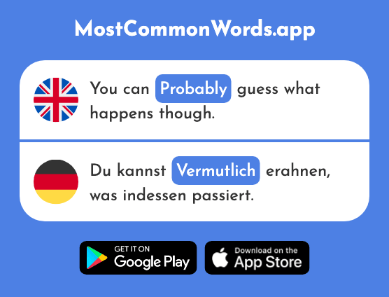 Probably - Vermutlich (The 1167th Most Common German Word)