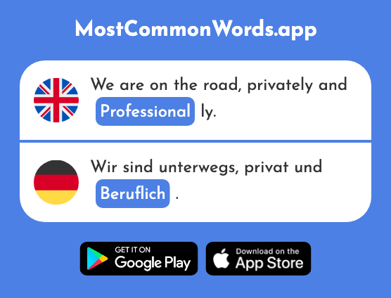 Professional - Beruflich (The 1980th Most Common German Word)