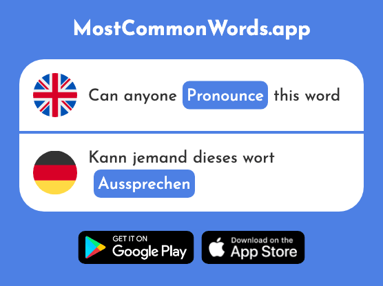 Pronounce, express - Aussprechen (The 1872nd Most Common German Word)