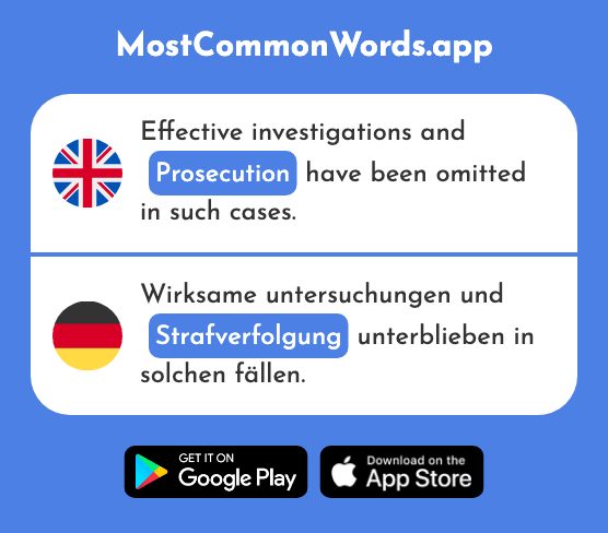 Prosecution - Strafverfolgung (The 2593rd Most Common German Word)