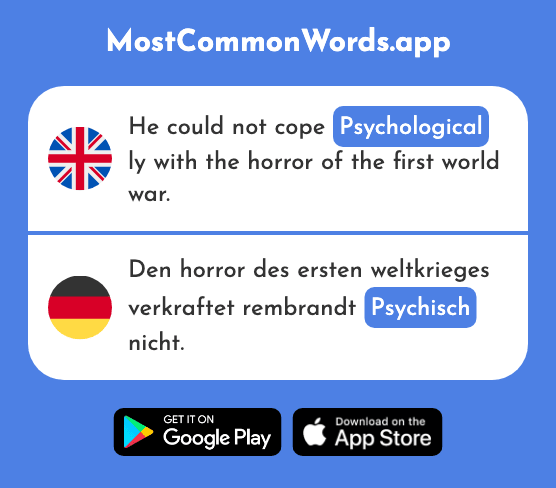 Psychological - Psychisch (The 2607th Most Common German Word)