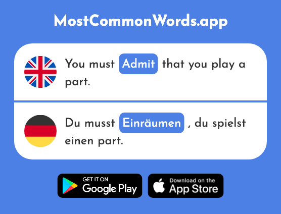 Put away, admit, concede - Einräumen (The 2818th Most Common German Word)
