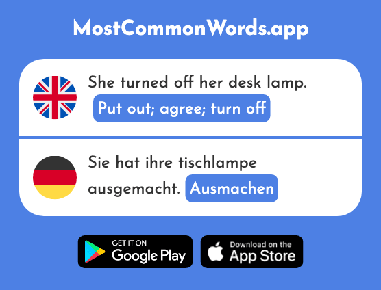 Put out, agree, turn off - Ausmachen (The 1239th Most Common German Word)