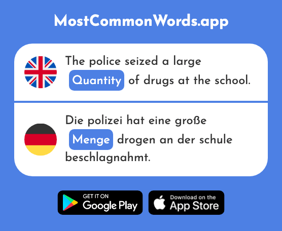 Quantity, amount - Menge (The 520th Most Common German Word)