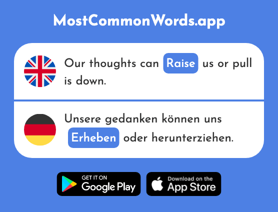 Raise - Erheben (The 1184th Most Common German Word)