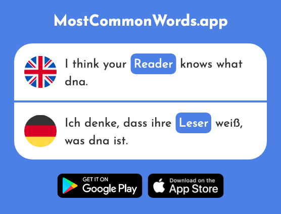 Reader - Leser (The 1533rd Most Common German Word)