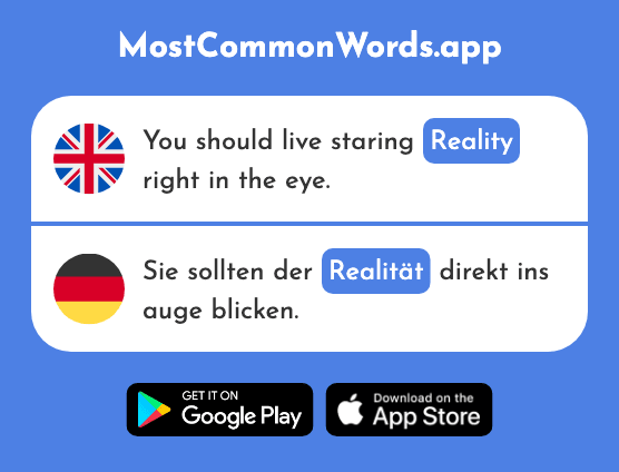 Reality - Realität (The 1684th Most Common German Word)