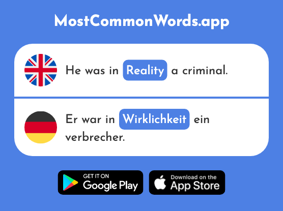 Reality - Wirklichkeit (The 1396th Most Common German Word)