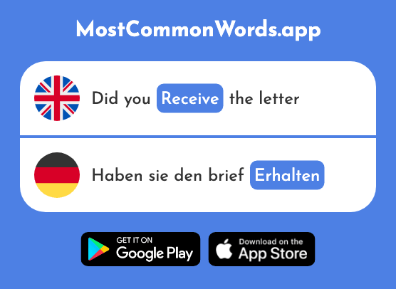 Receive - Erhalten (The 287th Most Common German Word)