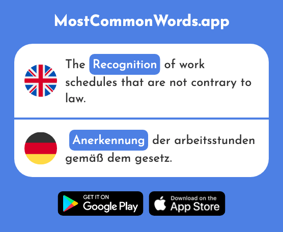 Recognition - Anerkennung (The 2964th Most Common German Word)