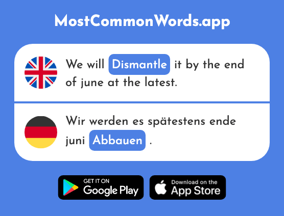 Reduce, dismantle - Abbauen (The 2353rd Most Common German Word)