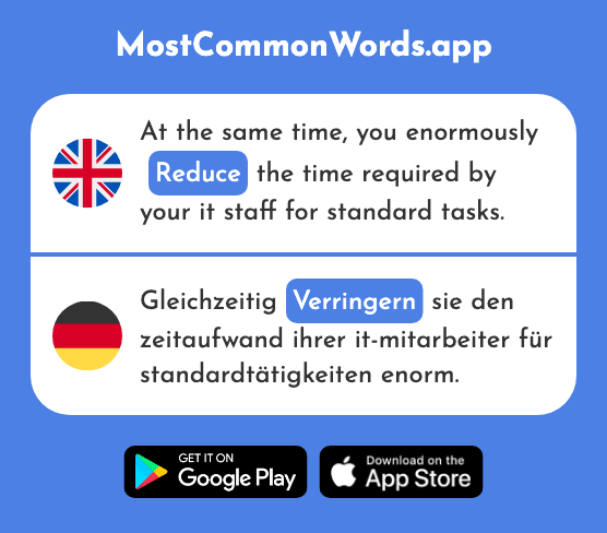 Reduce - Verringern (The 2942nd Most Common German Word)